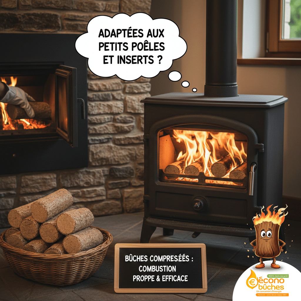Utilisation d’une bûche compressée dans un petit poêle à bois pour un chauffage efficace
